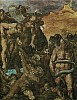 Michelangelo 1537-1541 Chapelle Sixtine Le Jugement Dernier  Detail Damnes avec des demons et Minos.JPG